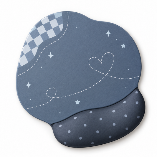 Blue Star Pattern Desk Mouse Pad