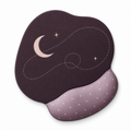 Purple Moon Pattern Desk Mouse Pad